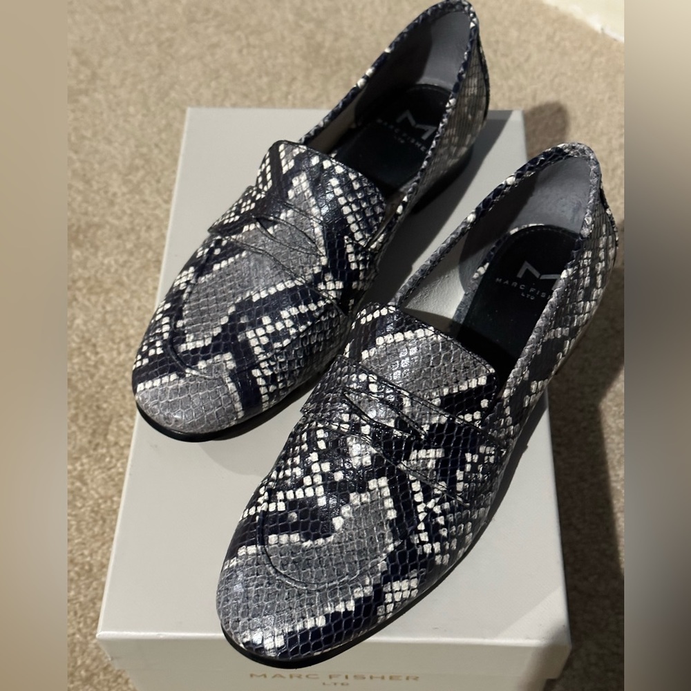 Marc Fisher snake print loafers